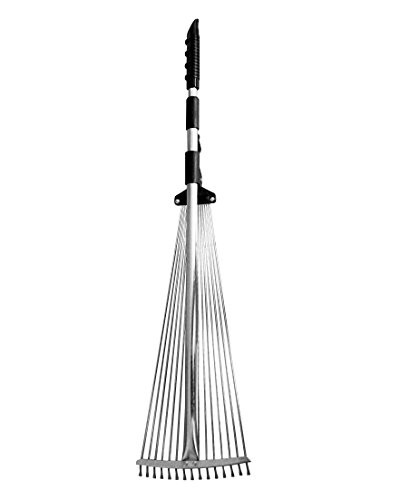 J16A Telescopic Metal Rake, 63 Inch Adjustable Folding Leaves Rake for Quick - Picture 4 of 8