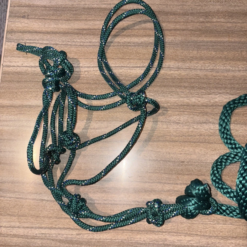 Suporte de corda de náilon para cavalo com corda de chumbo de 8 pés - Verde - Mal usado - Imagem 2 de 3