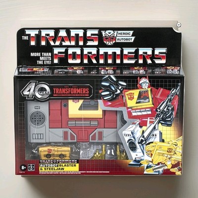 Transformers Autobot BLASTER & STEELJAW G1 40th Anniversary Exclusive NEW