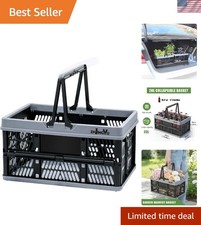 Space-Saving 20L Collapsible Crates with Handles for Efficient Storage Solutions