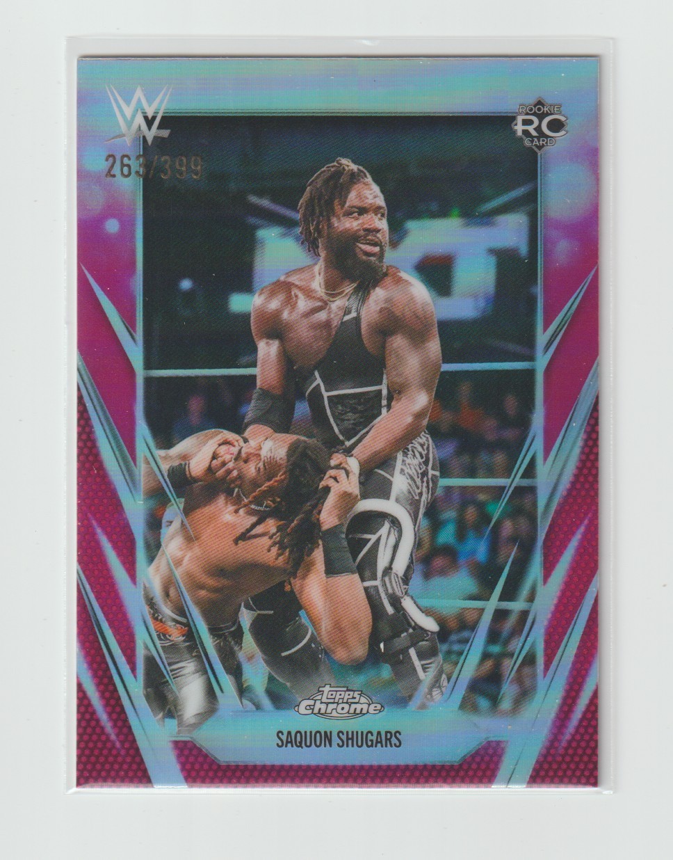 SAQUON SHUGARS 2026 TOPPS CHROME WWE SP MAGENTA REFRACTOR RC #263/399