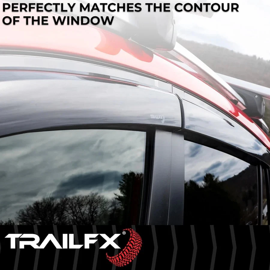 TrailFX Cinta-On Humo Lluvia Protectores Ventilación Viseras Sombra para 09-14 Ford F150 Doble Cabina Foto 3 de 4