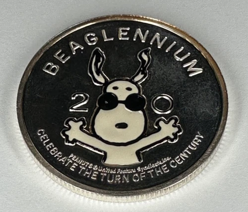 2000 Peanuts .999 Silver 1 Oz Colorized Beaglennium Art Round Ltd Ed w/ Serial #