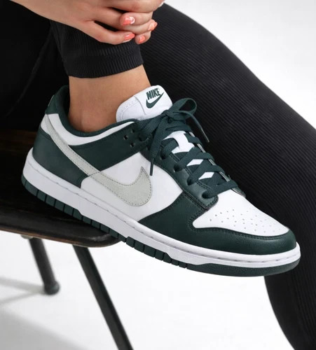 Women’s Nike Dunk Low Shoes - Seaweed/White/Sail/Metallic Silver IO7450-364