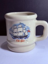 Vintage Old Spice Shaving Mug Ship Grand Turk Milk Glass Shave Cup USA