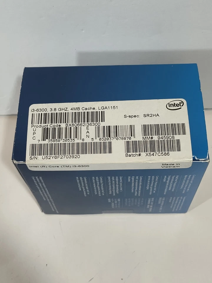 NEW Intel Core I3-6300 Dual-Core 3.8 GHz LGA 1151 BX80662I36300 Processor CPU - Image 4 of 4