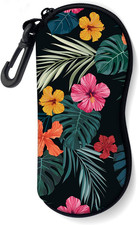 Sunglasses Soft Case with Carabiner Ultra Light Neoprene Zipper Glasses Case