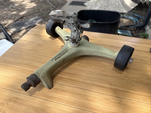 VINTAGE NELSON RAIN BIRD #25 IMPACT SPRINKLER YARD/GARDEN METAL 2 WHEELED - Picture 11 of 15