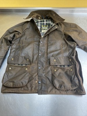Barbour Moorland 1997 C42 Mens L 48in Brown Heavy Waxed Hunting Jacket