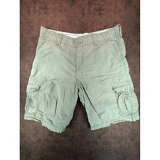 Signature by Levi Strauss Mens Cargo Shorts Khaki Tan Green Plaid Sz 36 Utility