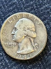 1949 D Washington Quarter. 90 percent  Silver. Not Graded.