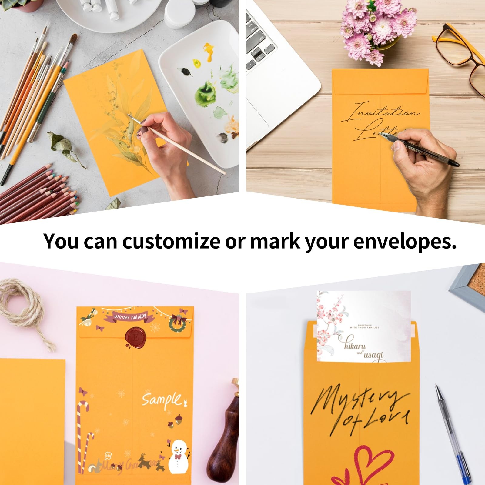 Joyberg 6x9 Envelopes Self Seal, Yellow, Printable, Tear 6x9in, Yellow