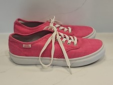 Women's VANS  PINK-White Bottom Low Top Lace Sneakers Size 8.5