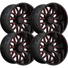 Set-4 Massiv Off-road Or4 20x10 6x1356x139.7 -18mm Black Red Wheels 20 Inch