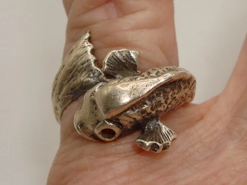 VINTAGE ORB STERLING SILVER KOI RING! SZ 5