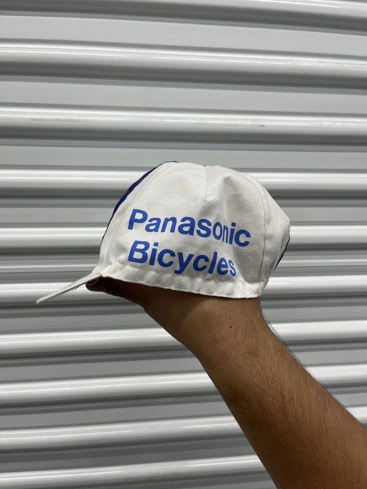 Vintage Panasonic Cycling Cap 90s Italy Fixed Gear Velo Messenger Bicycles - Image 2 of 4