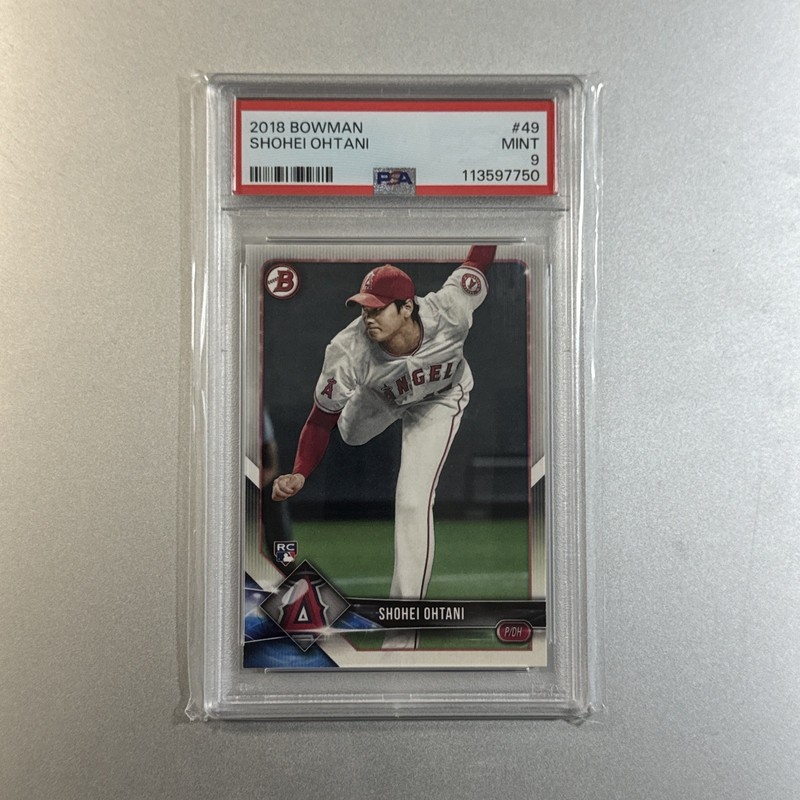 2018 Bowman Shohei Ohtani #49 Pitching Rookie Card RC Los Angeles Angels PSA 9