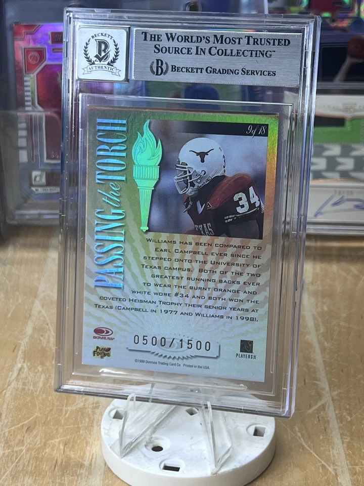 1999 Donruss Elite Рики Уильямс RC #9A с подлинный Beckett на карте Auto 10!! - Изображение 2 из 2