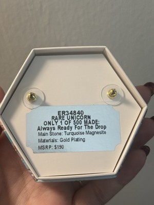 Bomb Party December UNICORN Earrings  Always Ready For The Drop  Gold Plating