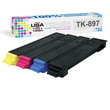 Toner for Kyocera ECOSYS FS-C8520,C8525,TASKalpha 205,255,TK897,TK899 (CMYK,4pk)
