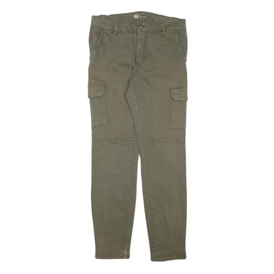 Pantalon Cargo Femme Coupe Ajustée Vert Olive Coton Mélangé Effilé W30 L29 - Photo 1/4