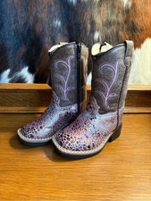 Old West Toddler Girls Antique Western Pink Crackle Boots - Size 5 - NEW IN BOX