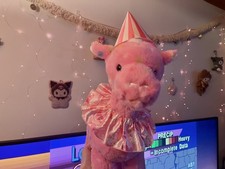 Pink Build A Bear Giraffe Frosted Animal Cookie With Hat and Collar     
