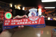 RARE 1950s POLYFORM WASHINGTON CHEIF PAINTED METAL TOPPER SIGN INDIAN GAS OIL