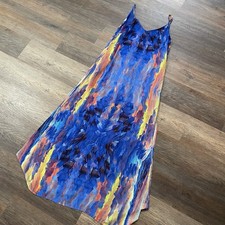 Lulus Watercolor Long Dress Women Sz M Flowy Light Resort Beach