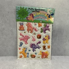 NEW Vintage 1983 Hasbro My Little Pony Bowtie's Party Puffy Stickers Style 4