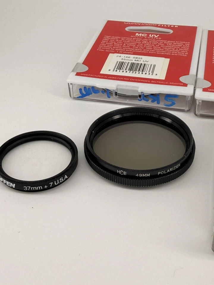 Quantaray 55mm UV Protection Filter pack + Tiffen 37 mm + 49mm polarizer - Image 2 of 3
