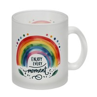 Regenbogen Glas Tasse Mit Spruch Enjoy Every Moment