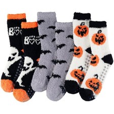 Fuzzy Socks for Women with Grips 3 Pairs Slipper Socks Warm Gifts