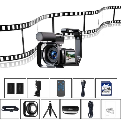 5K Video Camera Camcorder, 56MP WiFi IR Night Vision Video Recorder 16x Zoom 3” - Picture 3 of 10