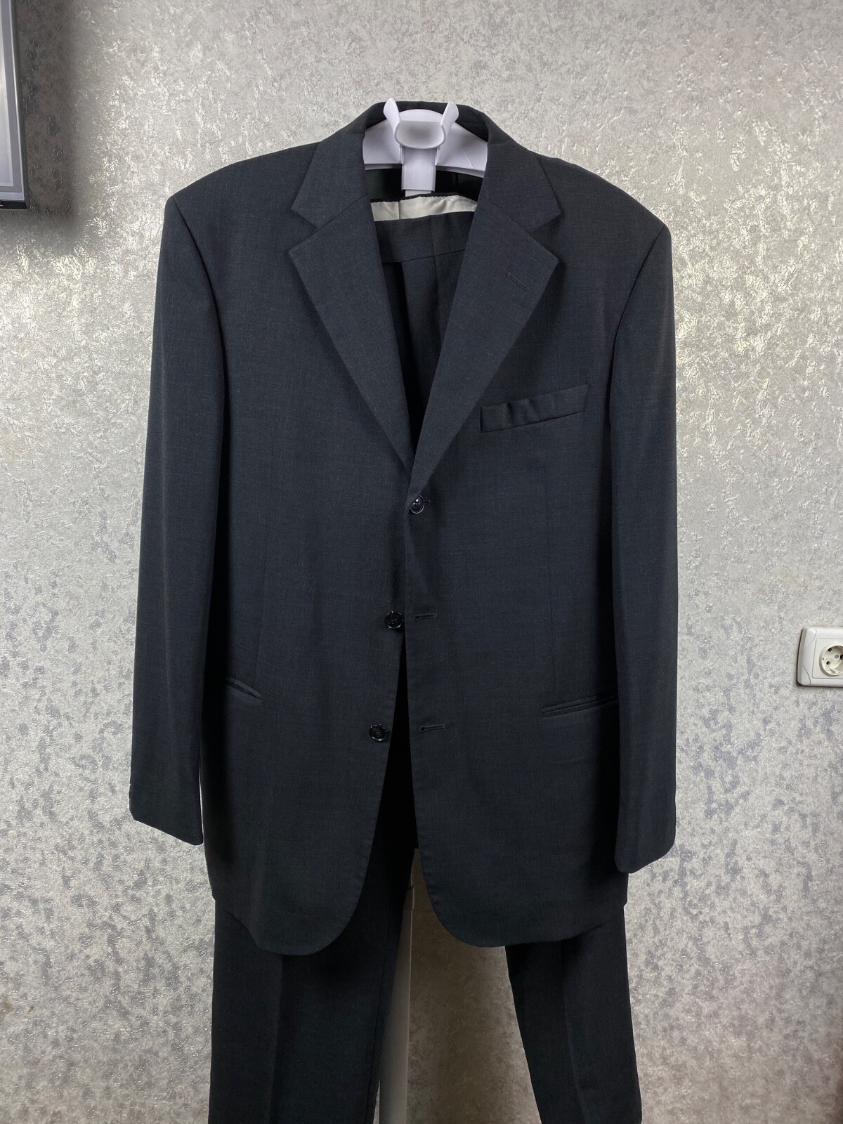 Tuta Yves Saint Laurent Pour Homme uomo grigia 3 pezzi lana taglia 41