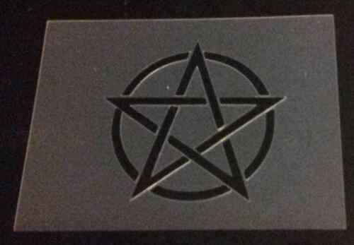 2 x pentacle Wall art decal / card making stencils Gothic Christianity new age - Afbeelding 1 van 1