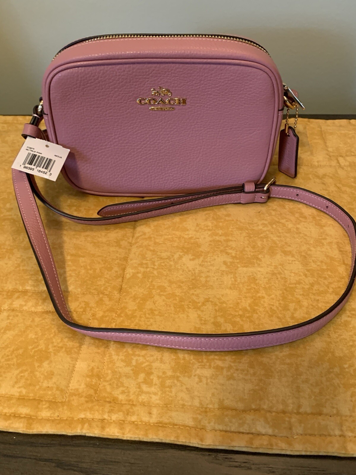 NWT Coach Mini Jamie Camera Bag in Pebble Leather Gold & Pink $272