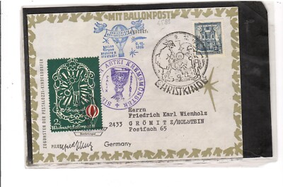 TEM20494-CHRISTMAS BALLOON MAIL ''BALLOON ERGEE AUGUSTA IX '' NET CATALOG NO. 1a