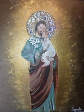Quadro San Giuseppe Con Cristallo SWAROVSKI  (Senza cornice)
