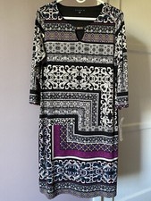 Tiana B. Med Tall Shift Dress with Silver Metal Keyhole Accent at Neckline