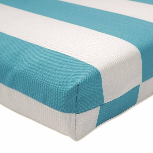 Striped 23 x 30 Outdoor Chaise Lounge Cushion in Blue/White Cabana Stripe - Picture 4 of 6