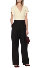 NWT $990 The Row Rooka Cotton Blend Wide Leg Pants in Black sz 6/S M