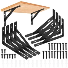 8 Pcs Heavy Duty Shelf Brackets, Floating Metal Shelf Brackets, Metal Wall Mount