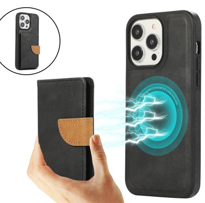 For iPhone 15 14 13 12 Pro Max Strong Magnetic Detachable 2 in1 Card Wallet Case