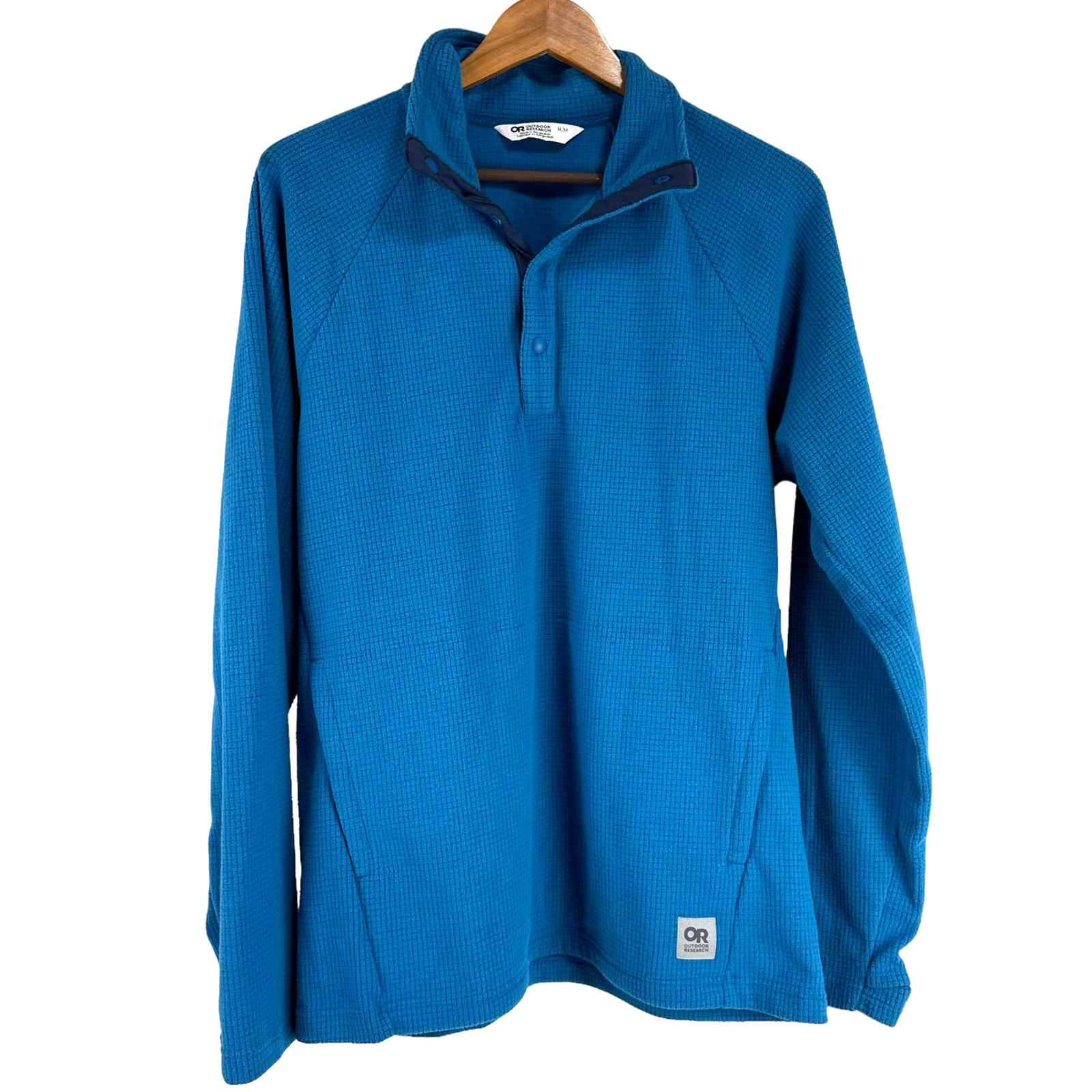 Outdoor Research NWT Trail Mix Snap Pullover Sz Medium Cascade Blue Active Temp