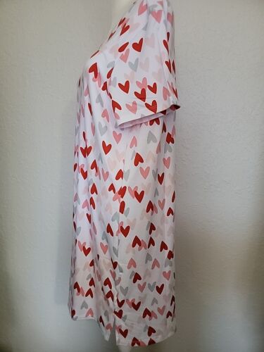 JACLYN SMITH INTIMATES Mujer M Camisa Dormir Nuevo con Etiquetas Camisón Elastizado/Corazones - Imagen 3 de 5