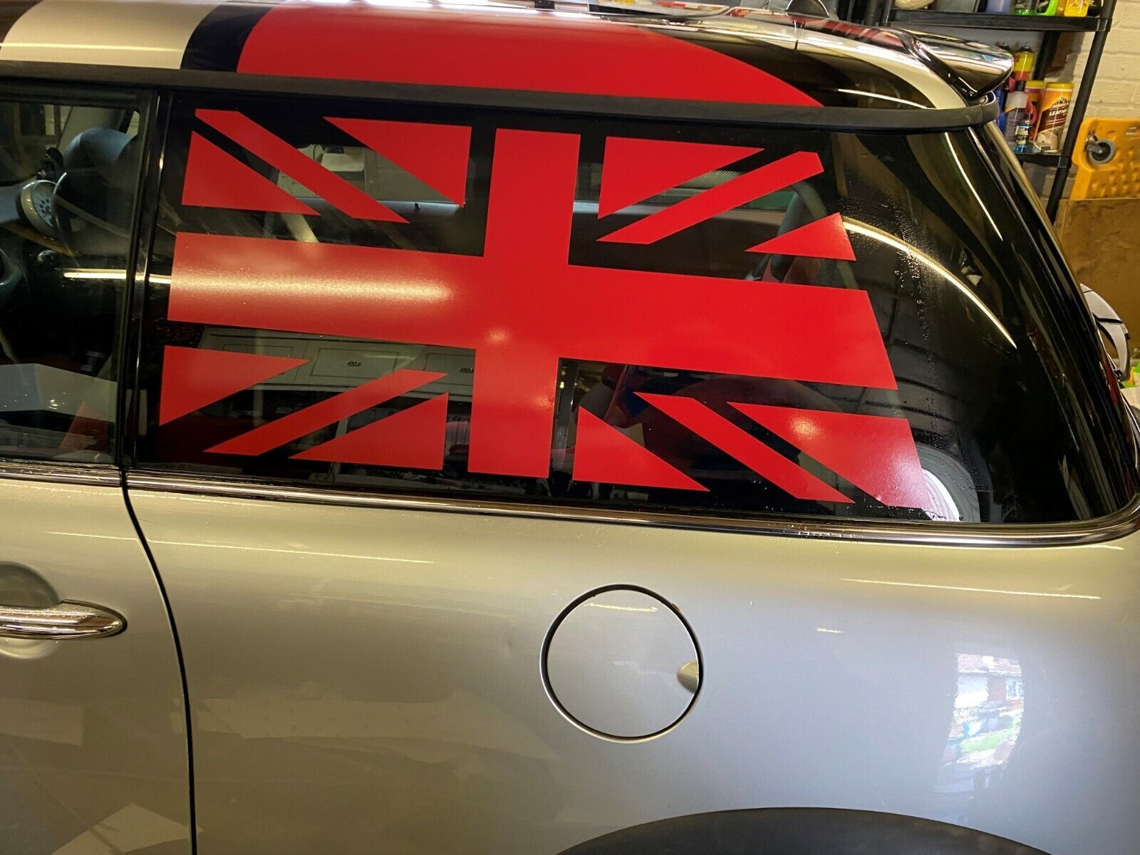 BMW MINI R50 R53 REAR WINDOWS UNION JACK DECALS ONE COOPER JCW COOPER S ...