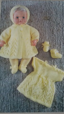 VINTAGE STRICKANLEITUNG für PUPPENKLEIDUNG kleine Tränen 16 Zoll Puppen