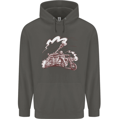 An Army Biker With Tank Skull Motorcycle Childrens Kids Hoodie - Picture 40 of 88