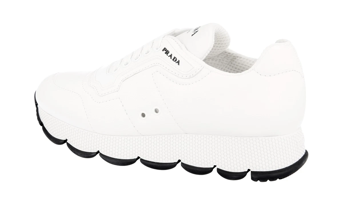 PRADA Nappa Leder Prax Cloud Sneaker - 1E946L - Weiss - NEU - 40,5 UK 7.5